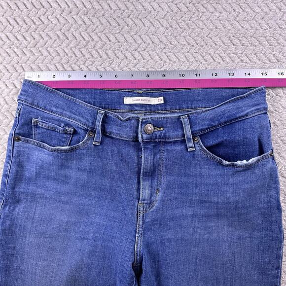 Levis Jeans Womens Size 6 Blue Mid Rise Bootcut 28x32 Stretch Med Wash Western - Picture 7 of 16
